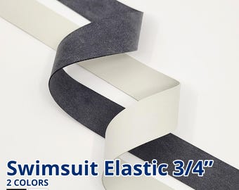 Swimsuit Elastic 3/4" | 5yds/10yds/50yds | Rubber Swimwear Elastic | Swim Elastic | Rubber Tape | Resistant to heat, chlorine and salt water