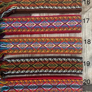 Woven Ribbon Trim 2 1/3 Inch Width (6cm), Sturdy Multicolor Ethnic Trim, Woven in Ecuador, 85 Inch (216cm), Woven Boho Belt, Sash, Bag Strap image 7