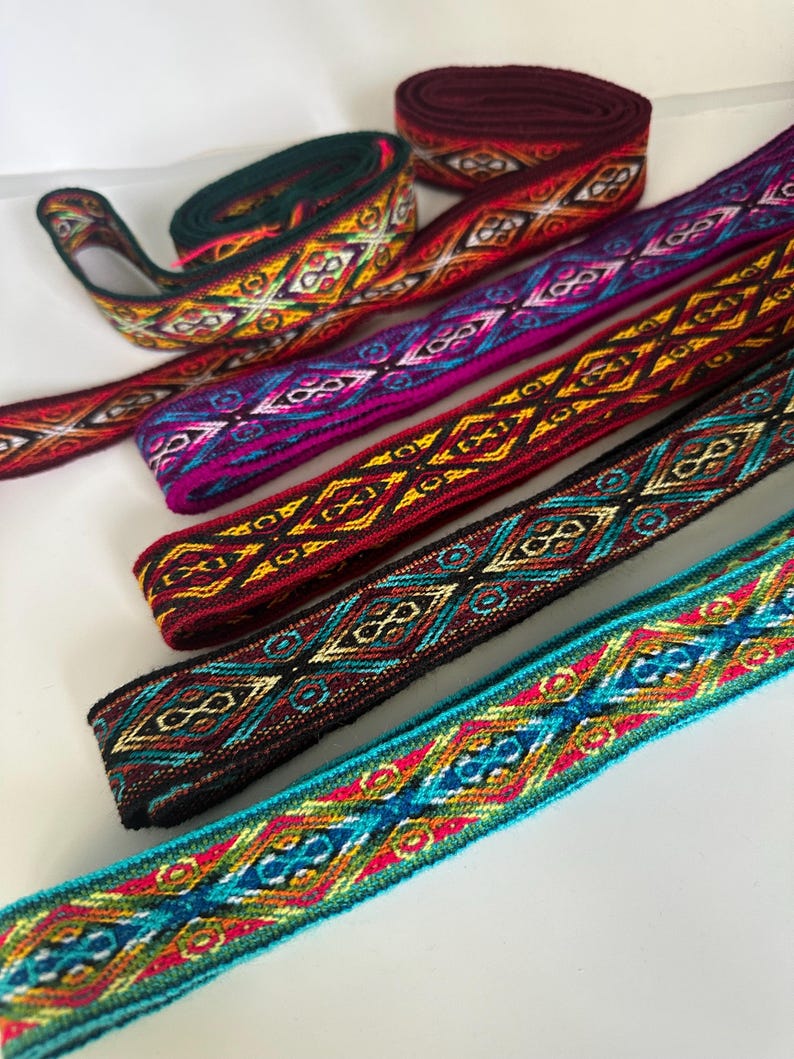 Sturdy Ribbon Woven Ribbon Trim 1 Inch Width (3 Cm), Sturdy Multicolor Ethnic Trim ...