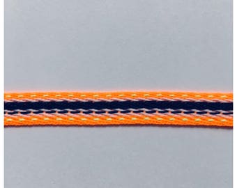 Woven ribbon ethnic multicolor orange phosphorescent   0.40 in (10 mm) - Neon orange trim