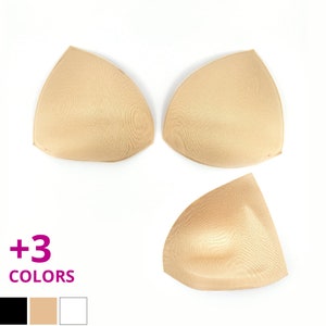 Bra Swim Push Up Triangle Cups | Used as Sew-In or Inserts | Removable Cups |Foam Bra Cup Inserts| Great for Bras, Swimwear, Dress Dance