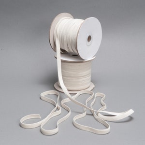 Elástico de algodón para natación de 1/4 pulg. y 3/8 pulg. - Color beige natural - 5 yardas/10 yardas/20 yardas/rollo - Elástico para trajes de baño - Elástico para trajes de baño