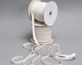 1/4in & 3/8in Cotton Swim Elastic - Natural Beige Color - 5 Yards / 10 yds / 20 yds / Roll - Swimwear Elastic - Swimsuit Elastic