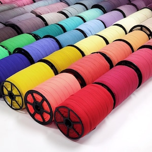 5/8&quot; Fold-Over Elastic, 100Yds, Medium Weight, Matte Finish, 5/8&quot; or 16mm, 5/8 inch FOE, 0.625 inch matte FOE 100Y Rolls