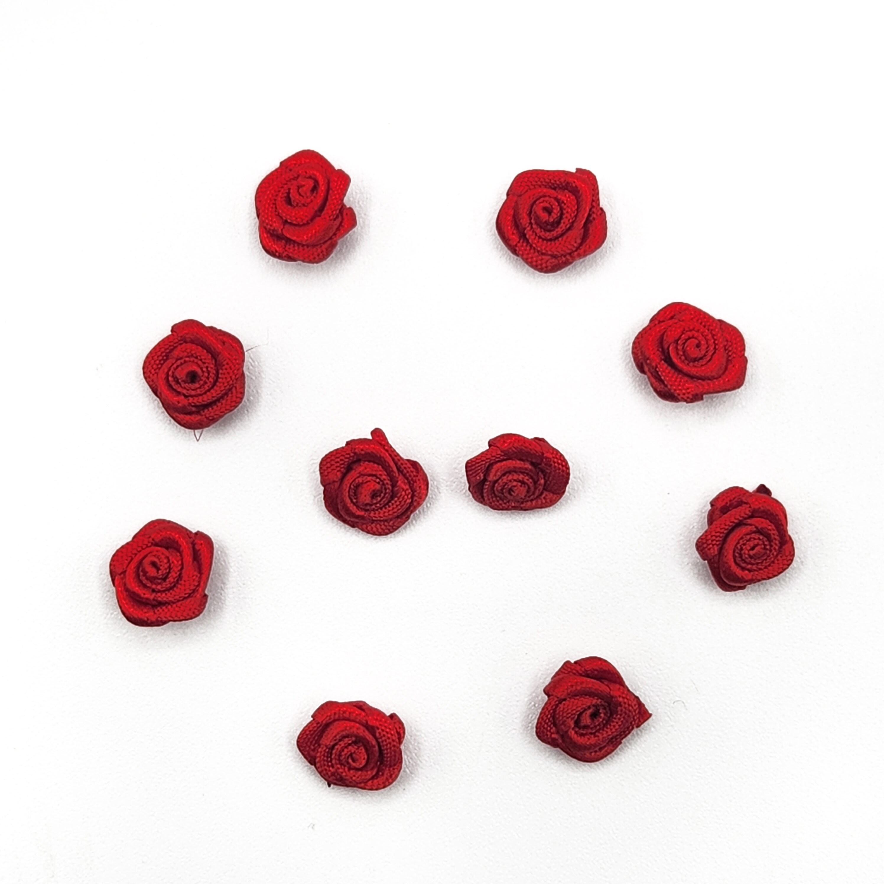 Mini Satin Roses, 2/5 Inch, 10 Pcs. Tiny Roses (1cm) Made From ...