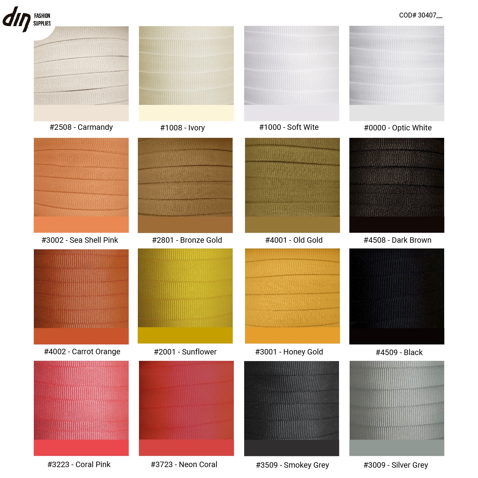 Grosgrain Ribbon 10Y - Assorted Sizes (1/4