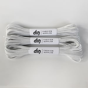 Round Elastic Cord 1/12&quot; (2.0mm) - Medium Strength | Elastic Rope | Tubular Elastic | Elastic String | Sewing Elastic | Craft Elastic