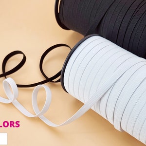 1/4 Inch Knit Elastic Light Strength 10 yds Skinny Elastic - Flat Elastic Cord