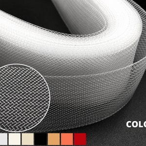 Horsehair braid, stiff style, 2&quot; or 50mm, crinoline mesh netting. 100% polyester. Stiff horsehair braid.