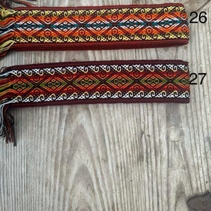 Woven Ribbon Trim 2 1/3 Inch Width (6cm), Sturdy Multicolor Ethnic Trim, Woven in Ecuador, 85 Inch (216cm), Woven Boho Belt, Sash, Bag Strap image 9