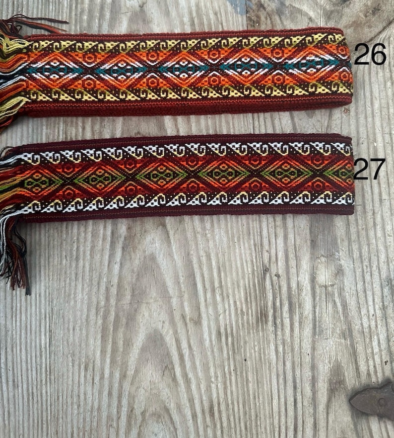 Woven Ribbon Trim 2 1/3 Inch Width (6cm), Sturdy Multicolor Ethnic Trim, Woven in Ecuador, 85 Inch (216cm), Woven Boho Belt, Sash, Bag Strap image 9