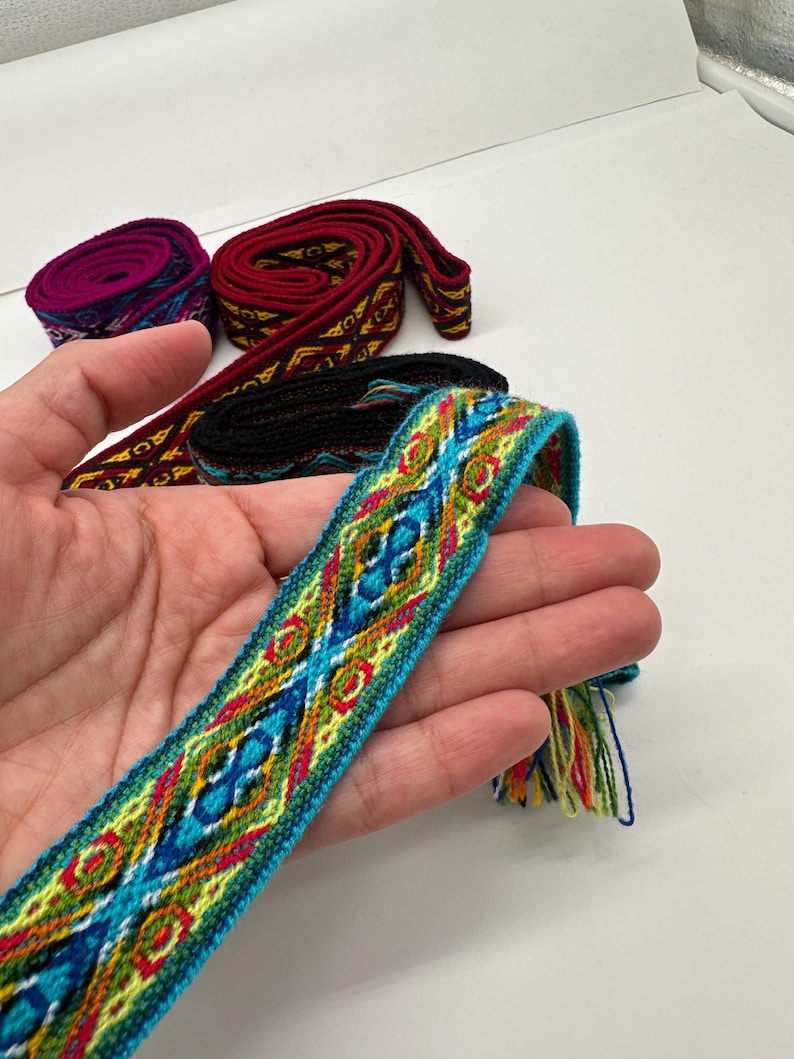 Sturdy Ribbon Woven Ribbon Trim 1 Inch Width (3 Cm), Sturdy Multicolor Ethnic Trim ...