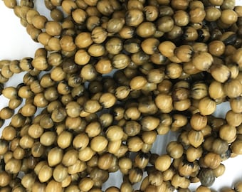 San Pedro beads (Job's tears)  tan (roasted) beads 10mm for jewerly making 40 or 70 beads in the bag