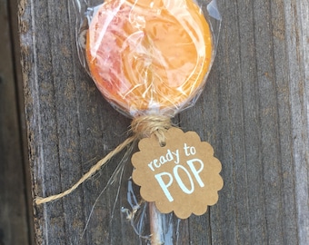 Set of 10 Handmade Ready to Pop Gift Tags-Popcorn Bag Tag-Cake Pop Tag-Mini Champagne Bottle Tag 1.5"-Gum Tag-Twine