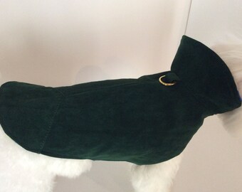Green Suede Dog Wrap Coat