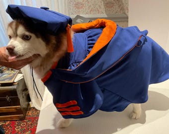 Pet Graduation Cap and Gown with Hood Custom Doctoral Outfit
