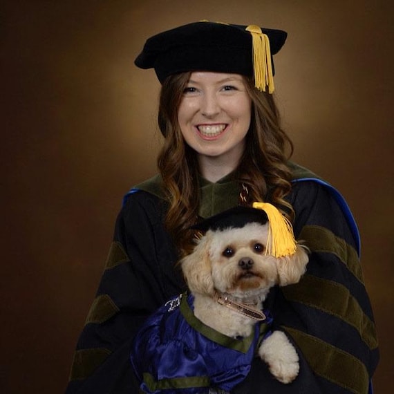 Doctoral Pet Graduation Cap & Gown STOLE INCLUDED Therapy Dog Graduation Cap Graduation Gown