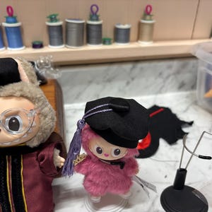 Handmade Labubu Graduation Cap and Gown Set, Custom Outfit immagine 5