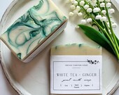 White Tea and Ginger Goat Milk Soap | Gentle & Refreshing | Moisturizing Cold Process Soap | Goat Milk Soap for Sensitive Skin