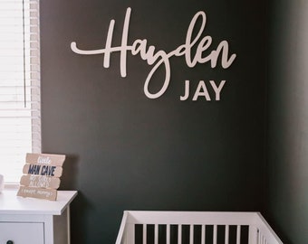 Custom Nursery Name Sign: Rustic Wooden Wall Decor