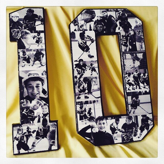 ships free birthday collage 12 inch double digit custom etsy