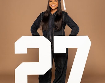 Senior 2027 Photo Prop: Large Wooden Number Sign