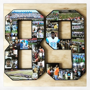 Senior Night Photo Number Collage: High School Athlete Gift
