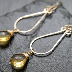 Hoop Earrings Beer Quartz Teardrop Wire Wrapped Gold Filled Dangle Earrings Earrings Heart Briolette . smaid