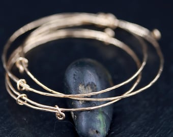 Stackable Gold Bracelet, Minimalist Bangles, Artisan Gold Bracelet, Gold Bangle, Dainty Bracelet, Adjustable, Gold Filled Bracelet Stack