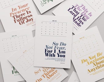 2026 Christian Calendar with Bible Verses (Digital Download)