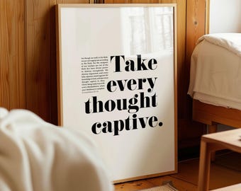 Take Every Thought Captive Modern Christian Wall Art, 2 Corinthians 10 Print (Digital Download)