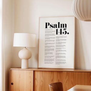 Psalm 145 AMP Scripture Poster, DIGITAL DOWNLOAD, Full psalm poster, Psalm quotes, Christian Art, Christian Poster, Bible Verse Print
