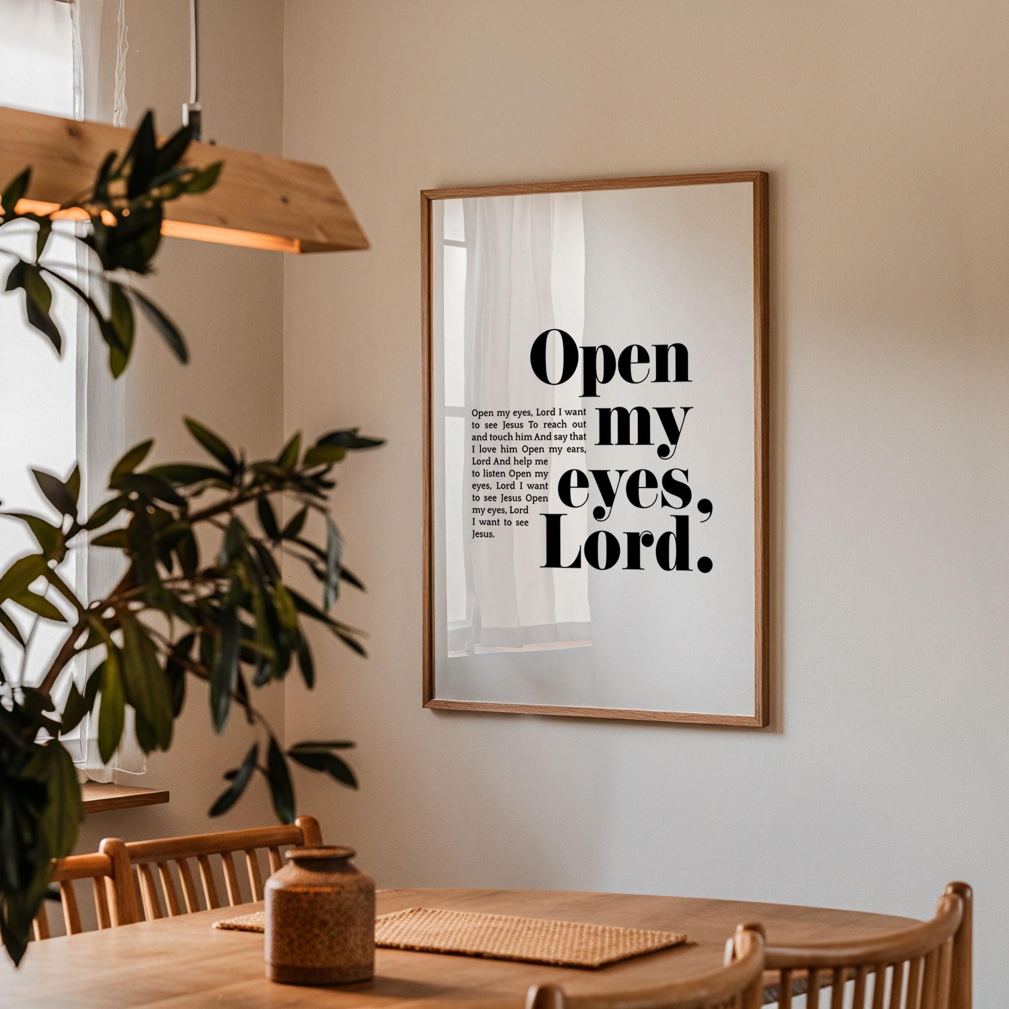 Open My Eyes, Lord Christian Song Artwork, DIGITAL DOWNLOAD, Steffany Gretzinger Song Poster, Modern Faith Poster, Bold Statement Print Art
