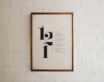 Psalm 121 Scripture Print, Christian Bible Verse Wall Art (Digital Download)