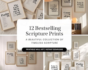 Scripture Wall Art Prints Bundle – Modern Christian Decor (Digital Download)