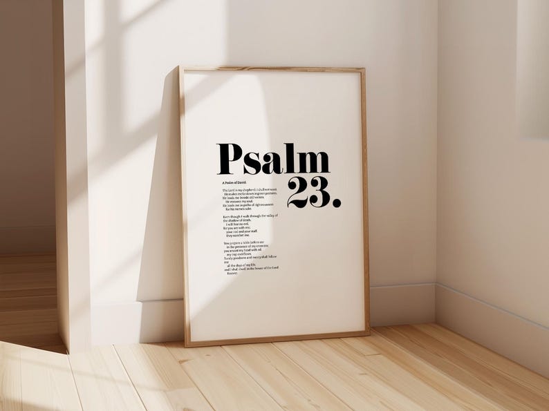 Pslam Font Psalm 23 Scripture Poster, Bold Typography Christian Wall Art (digital ...