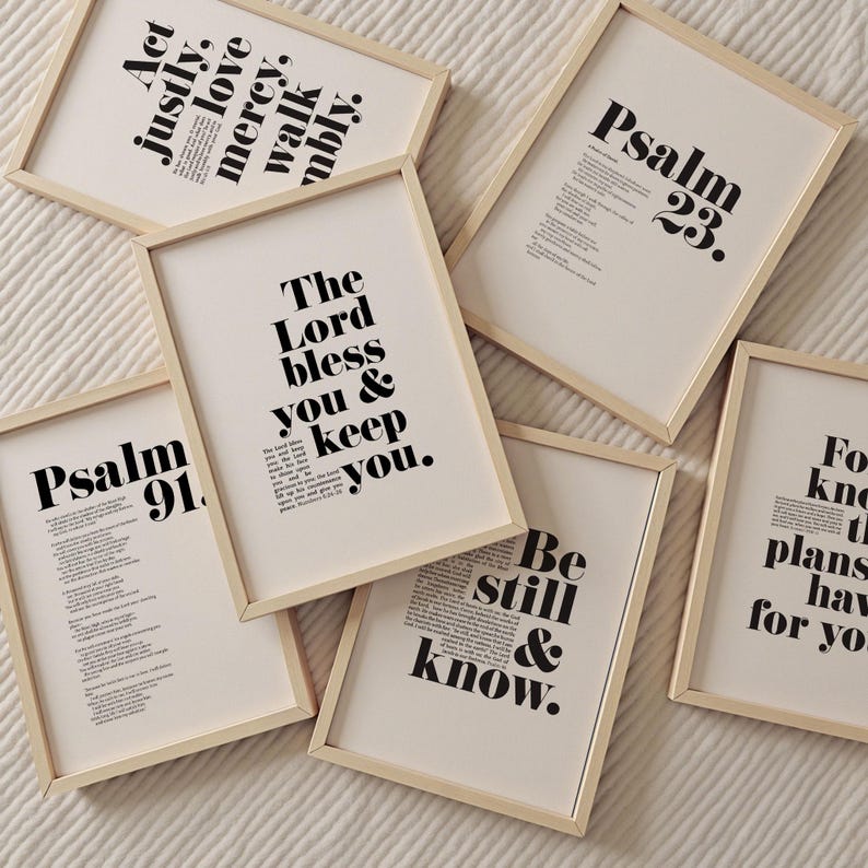 Scripture Wall Art Prints Bundle – Modern Christian Decor (digital ...