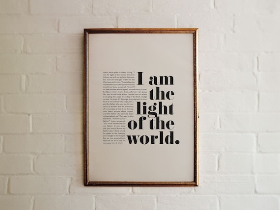 John 8:12 Scripture Print, Christian Home Decor (Digital Download)