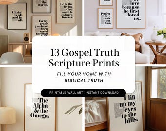 Gospel Truth Wall Art Prints Bundle – Modern Christian Decor Set of Prints (Digital Download)