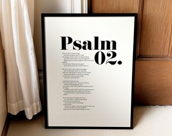 Psalm 2 Poster, Bold Psalm Scripture Print (Digital Download)