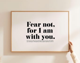 Isaiah 41 10 Bold Landscape Bible Verse Print, Fear Not Poster Christian Home Decor (Digital Download)