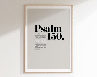 Psalm 150 Scripture Print, Christian Wall Art (Digital Download)