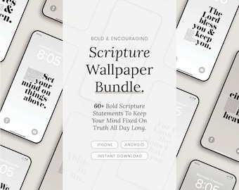 60+ Christliche Handy-Tapeten-Paket | Bibel-Vers-Hintergründe | iPhone Android Sperrbildschirm | Digitaler Download