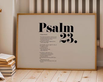 Psalm 23 Landscape Print, Bible Verse Wall Art (Digital Download)