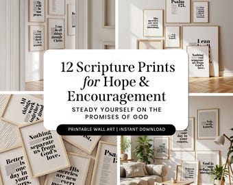 Wall Art Bundle for Hope And Encouragement | Uplifting Christian Scripture Prints