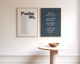 Psalm 90 Typography Art Prints, Christian Wall Decor (Digital Download)