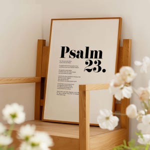 Deutsches Psalm 23 Bibelvers-Wandbild Minimalistische Dekoration Moderner Christlicher Schriftzug-Poster auf Deutsch, Deutsches Psalm-Poster