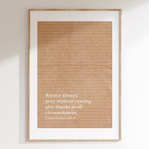 Rejoice Always, Bible Verse Artwork Print, Thessalonians Print Download,  1 Thessalonians 5:16-18, Simple artwork, Digital Download