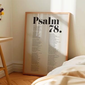 Psalm 78 Full Text Bible Verse Wall Art, DIGITAL DOWNLOAD, Modern Scripture Poster, Psalm Quotes, Baptism, Baby Shower Birthday Gift Idea