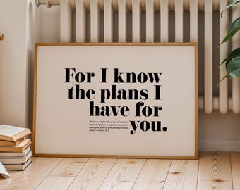 Jeremiah 29 11 Bold Landscape Bible Verse Print, Encouraging Scripture Poster (Digital Download)